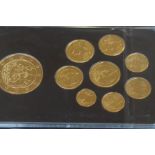 Gold plated euro coin set