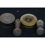 2x German snuff boxes & 2 German letter stamps