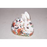 Royal crown derby meadow rabbit with gold stopper