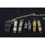 Collection of various vintage whistles
