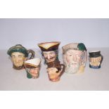 Collection of Royal Doulton character jugs (6 in t