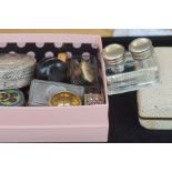 Collection of trinket boxes to include a glass ink