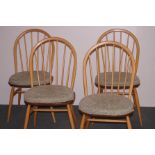 Blond Ercol 4x stick back chairs - in excellent co