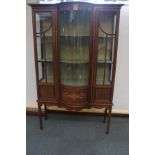 Early 20th century display cabinet with marquetry