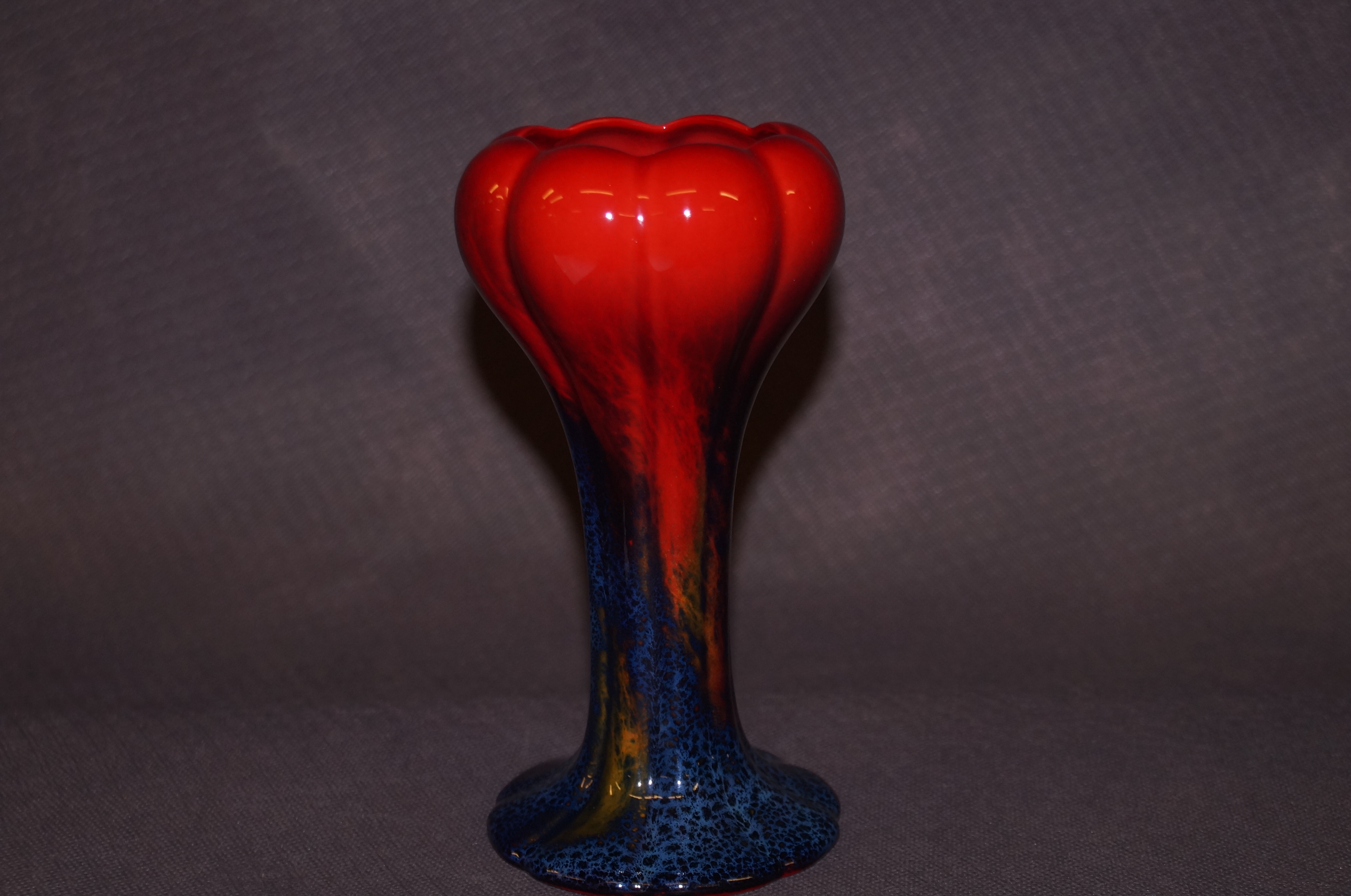 Royal Doulton flambé tulip vase