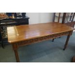 Early 20th century oak gothic campaign table - 85x