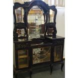 Late Victorian mirrored display sideboard with fre
