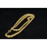 9ct gold rope chain 9.5 grams