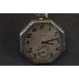 Art Deco Elgin silver cased pocket watch