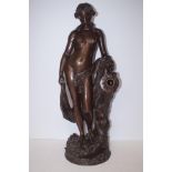 Early 20th century classical bronze figure, very well cast, indistinct signature. Weight 10KG 59cm