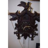 Early Black forest cuckoo clock with double bird t