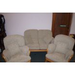 Blond Ercol 3 piece cottage suite, 1x two seater 2