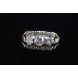 Art deco Diamond ring set in platinum & high carat