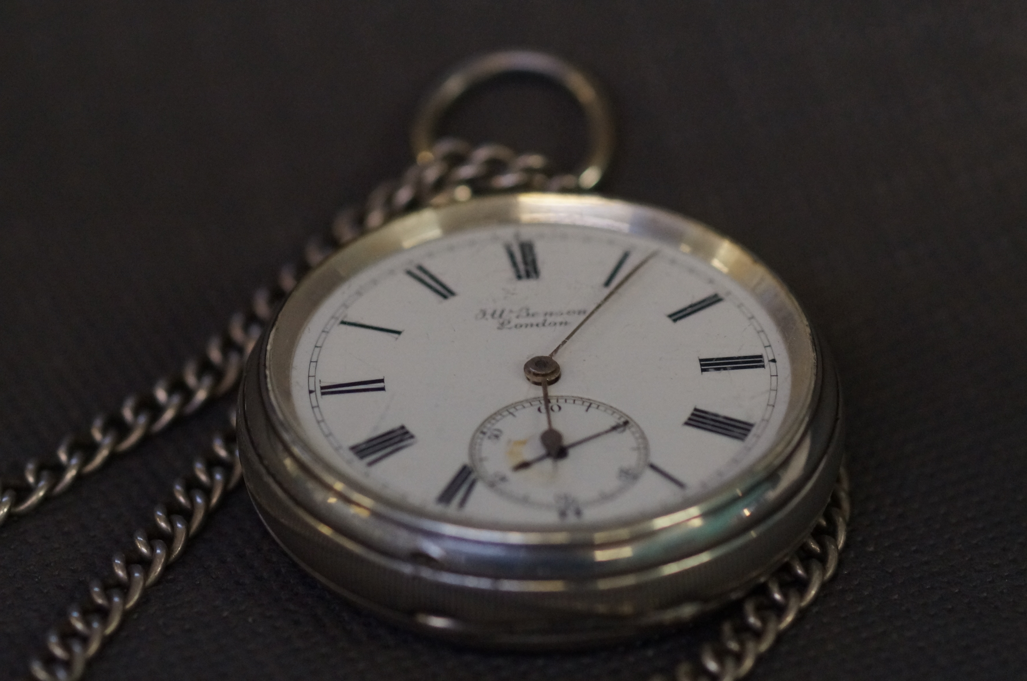 J W Benson London silver cased pocket watch with s