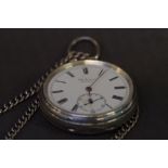 J W Benson London silver cased pocket watch with s