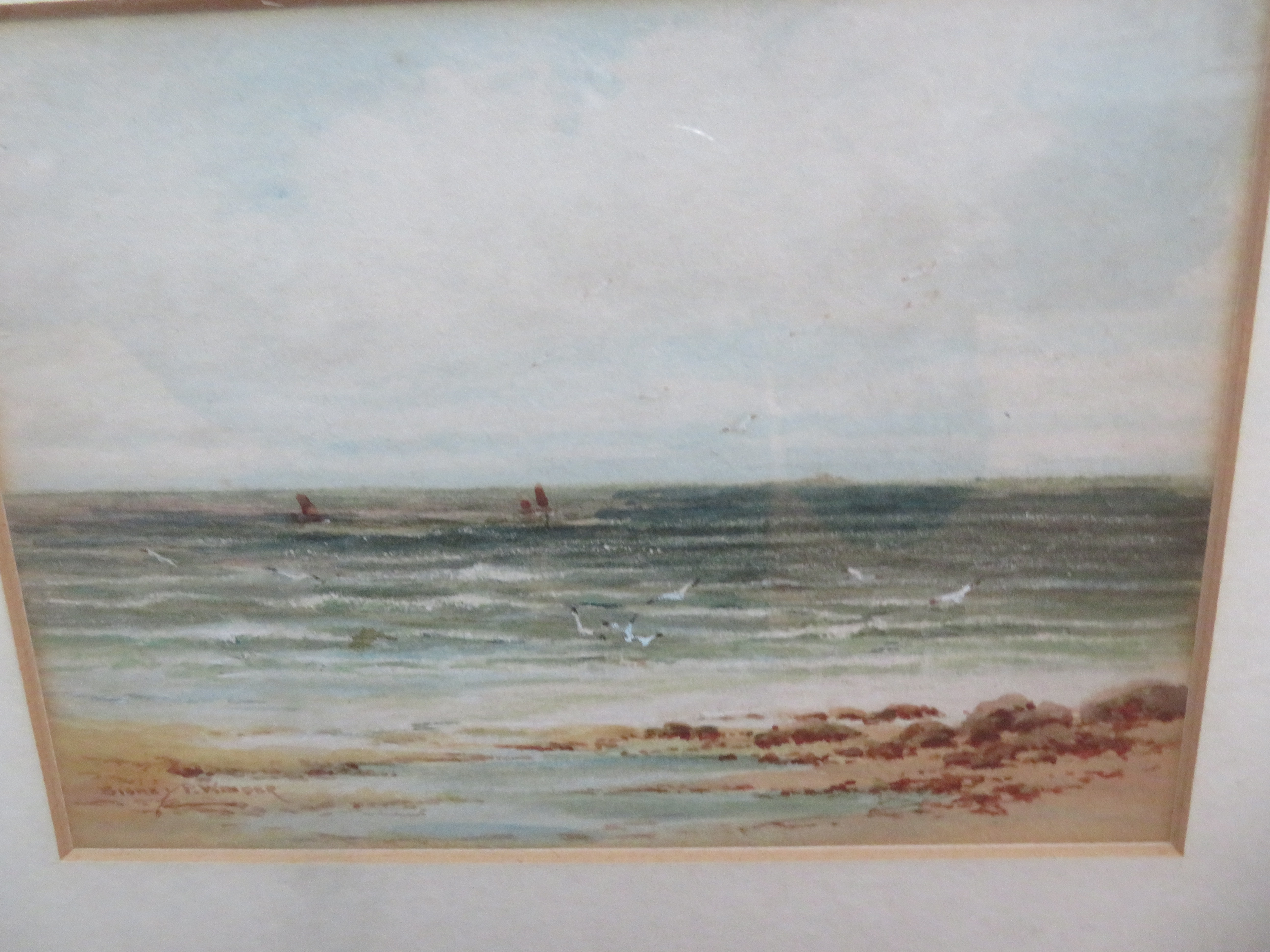 Pair of early 20th seascape watercolours signed by - Image 2 of 3
