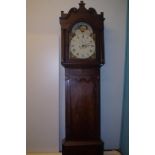 Early English long case clock. With mahogany body,