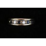 18ct Gold diamond & sapphire ring Size Q