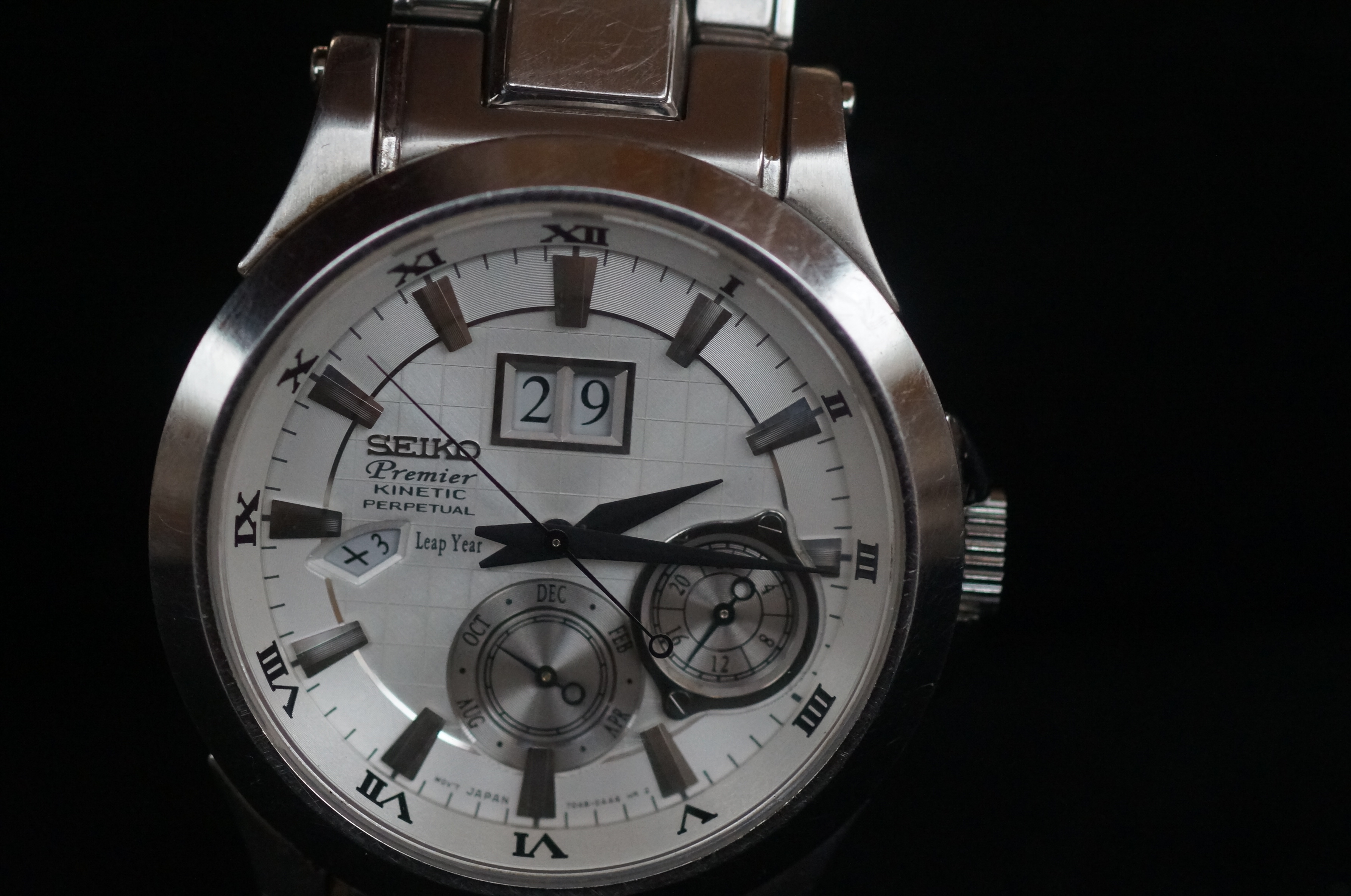Gents Seiko premier kinetic perpetual wristwatch,