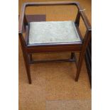 Piano stool with string inlay & box seat