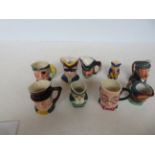 Collection of character jugs to include 1 Goebbels