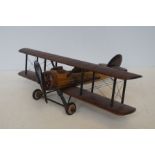 Wooden model of a vintage aircraft