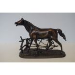 Bronze figure of a horse Total length 36 cm