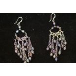 Pair of silver earrings