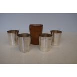 4 Silver plated goblets with case