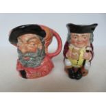 2 Royal Doulton toby jugs, falstaff D6287 & Jolly