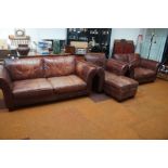 Excellent quality leather suite, 3 seater, 2 seate