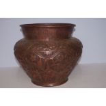 Large copper arts & crafts plant pot Height 33 cm