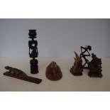 Collection of carved African figures