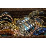 Basket of costume jewellery