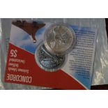 Canadian Fine Silver Eagle $5 Coin together with a