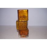 Drunken Brick Layer Style Amber Vase