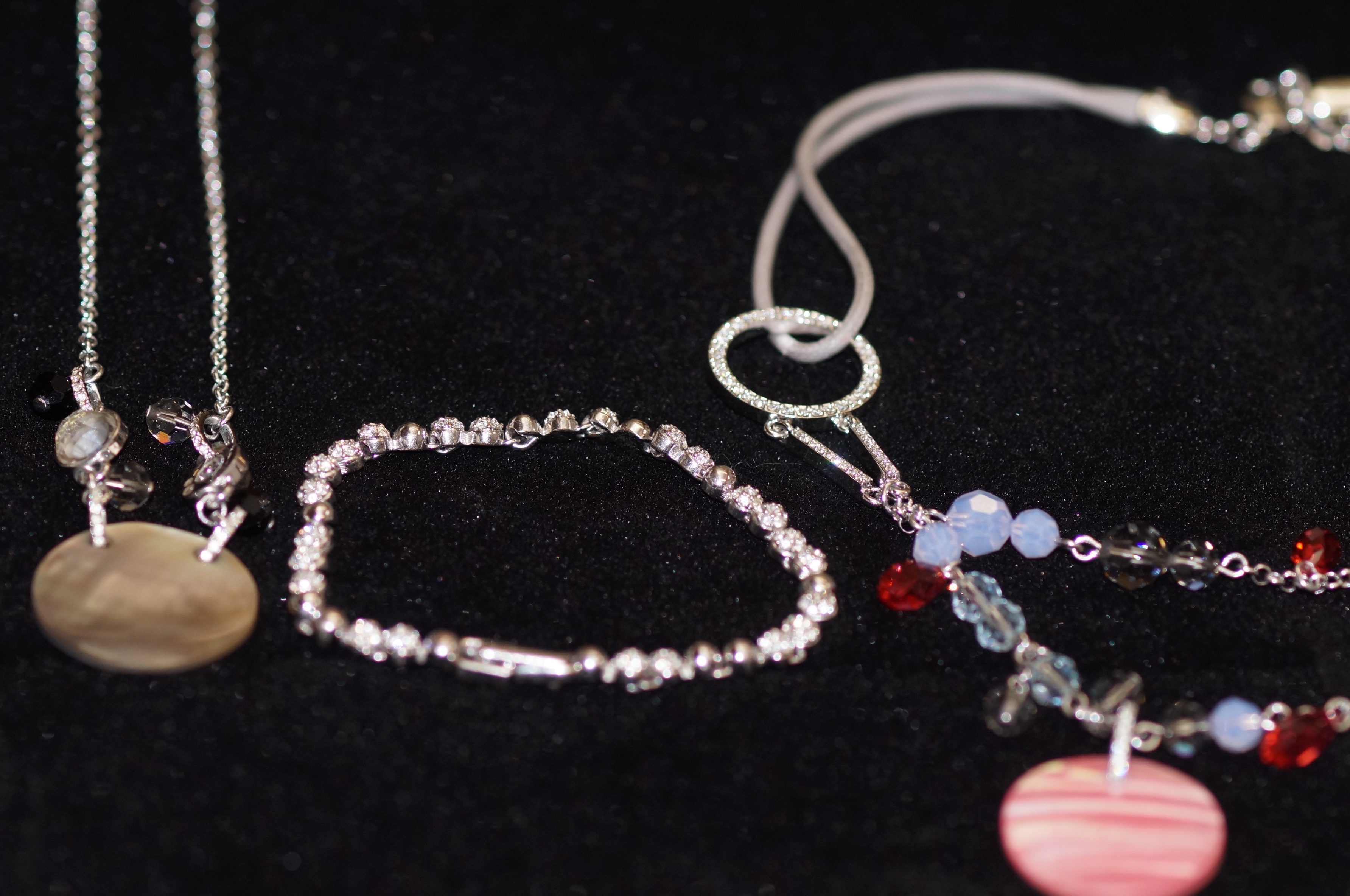 2 Swarovski Necklaces and 1 Swarovski x Bracelet