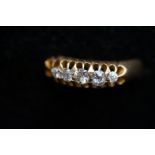 18ct Gold 5 stone diamond Ring Size N