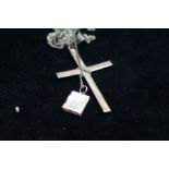 2 x Silver Cross Pendant together with a Bible pen