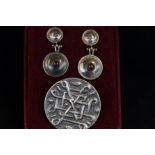 Silver Celtic earrings & brooch