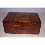 Inlaid victorian box with sewing contents