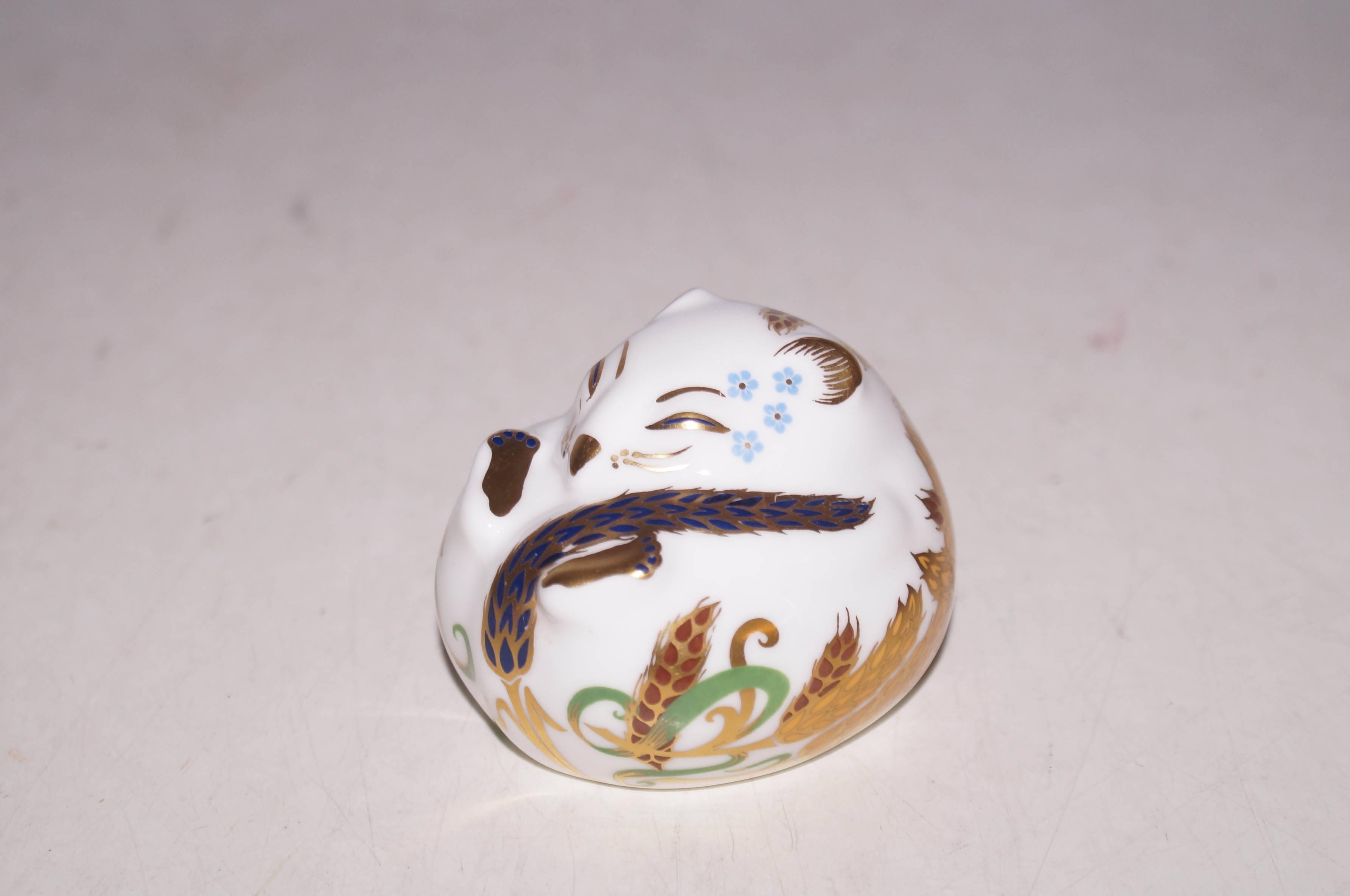 Royal crown derby mouse with gold stopper