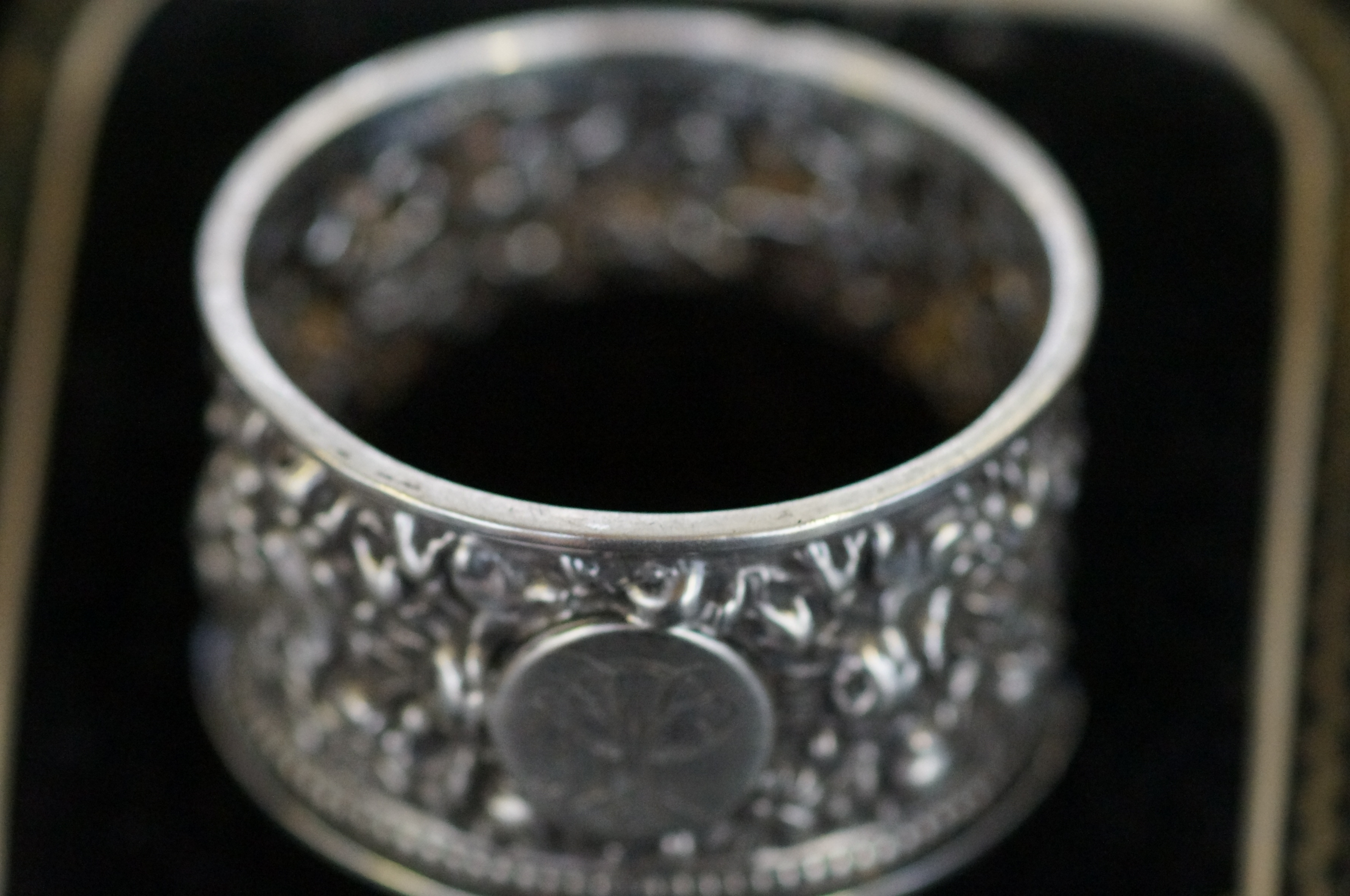 Boxed silver Victorian napkin ring