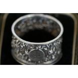 Boxed silver Victorian napkin ring