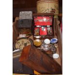 Collection of vintage tins to include costume jewe