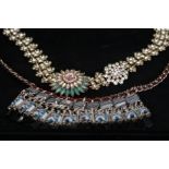 2x Costume jewellery cleopatra style necklaces