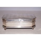 Silver art deco footed jewellery box