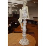 Resin art deco figure of a lady sat on a stand Hei