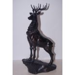 Resin stag on rock Height 42 cm