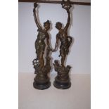 Pair of classical spelter figures